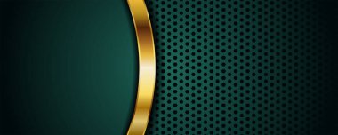 Soyut lüks koyu yeşil katman ve altın çizgi