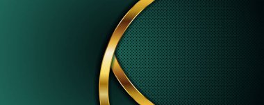 Soyut lüks koyu yeşil katman ve altın çizgi