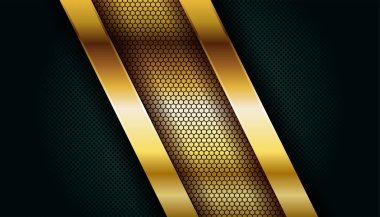 Soyut lüks koyu yeşil katman ve altın çizgi