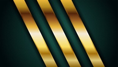 Soyut lüks koyu yeşil katman ve altın çizgi
