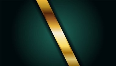 Soyut lüks koyu yeşil katman ve altın çizgi