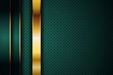 Soyut lüks koyu yeşil katman ve altın çizgi