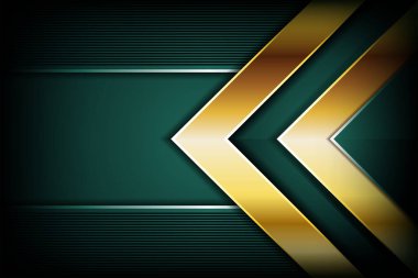 Soyut lüks koyu yeşil katman ve altın çizgi