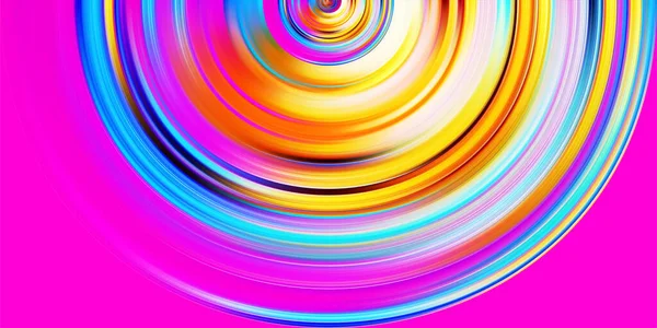 Abstrakt Cirkel Illustration Baggrund Med Glødende Linjer Kurvet Farverige – Stock-vektor