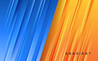 turuncu gradyan geometrik şekil ışık ve gölge mavisi arkaplan