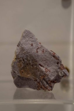 Mor kaya koleksiyonunun lepidolit portre görünümünde Tourmaline.