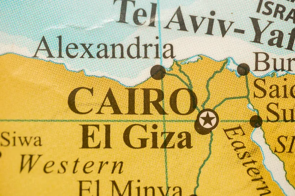 Rak Emirados Árabes Unidos Mapa Colorido Cairo Egito Inglês Francês — Fotografia de Stock