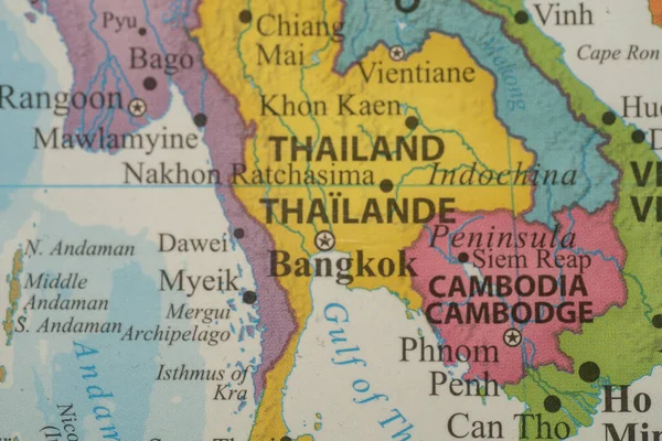 Rak Eae Bangkok Színes Térképe Thaiföld Angol Francia Nyelven — Stock Fotó