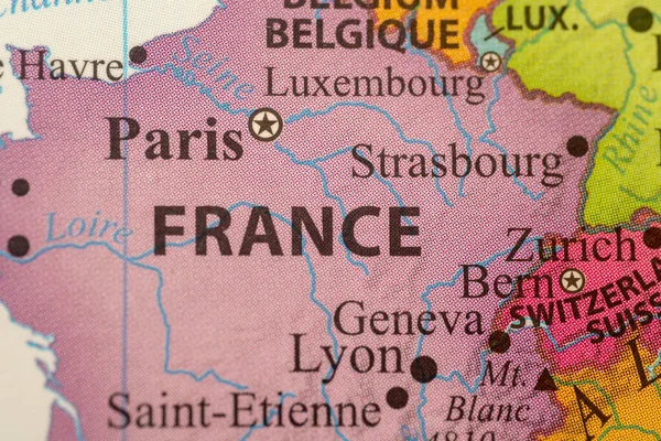 Rak Verenigde Arabische Emiraten Kleurrijke Kaart Van Parijs Frankrijk Het — Stockfoto
