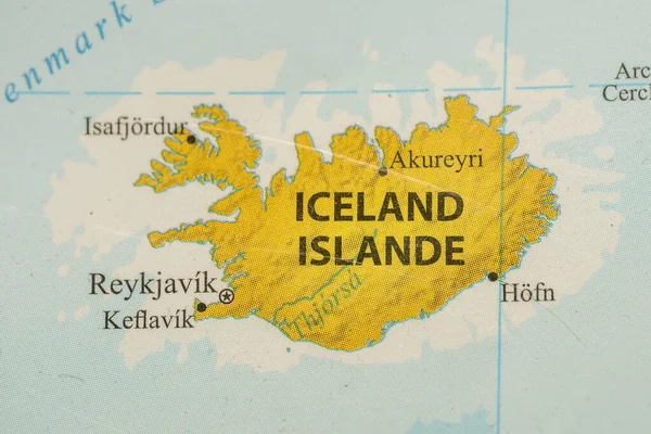 Rak Emirados Árabes Unidos Mapa Colorido Reykjavik Islândia Inglês Francês — Fotografia de Stock