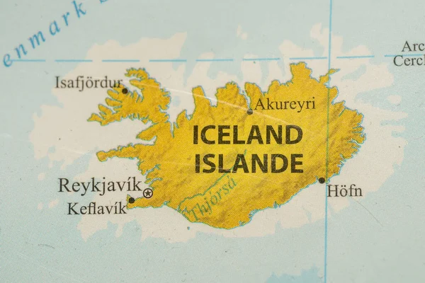 Rak Emiratos Árabes Unidos Mapa Colorido Reikiavik Islandia Inglés Francés — Foto de Stock