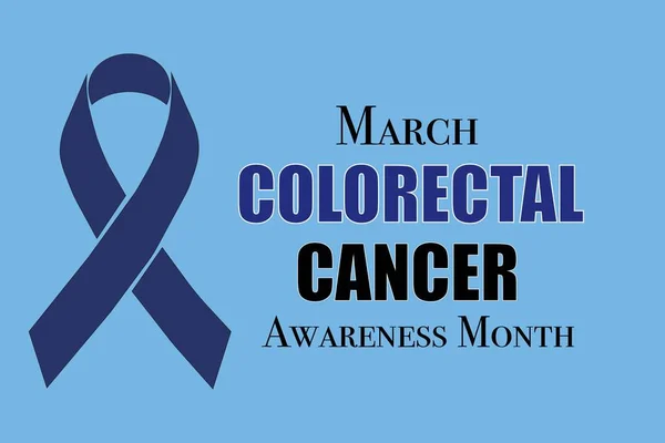 Cancro Colorretal Azul Fundo Fita Vetorial Conscientização Março — Vetor de Stock