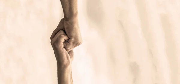 Helping Hand Outstretched Friendly Handshake Friends Greeting Teamwork Friendship — Stock Photo, Image