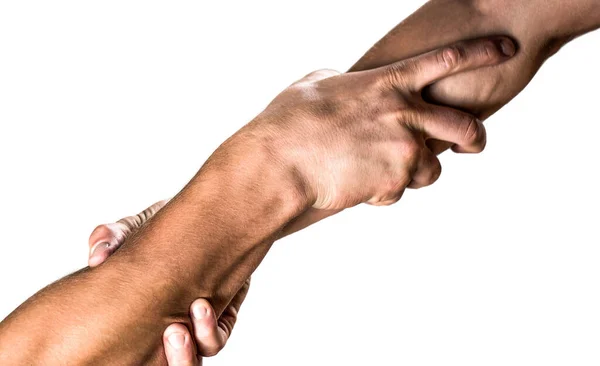 Допомога Концепції Руки Підтримка Допомагаючи Руці Витягнути Ізольоване Врятування Рук — стокове фото