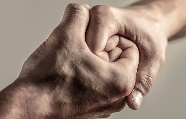 Male Hand United Handshake Man Help Hands Guardianship Protection Friendly — Stok fotoğraf