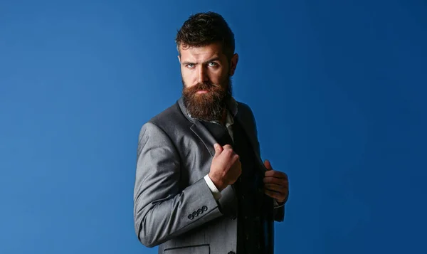 Man Suit Male Beard Mustache Elegant Man Business Suit Male — 스톡 사진