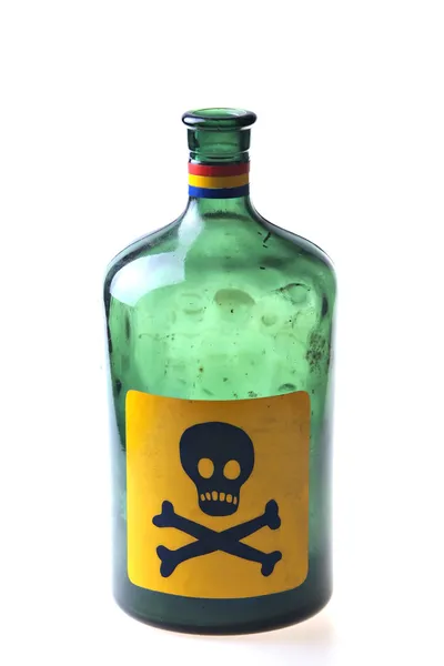 Πράσινο μπουκάλι δηλητήριο — Φωτογραφία Αρχείου