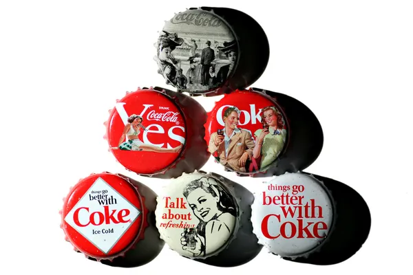 Coca-Cola vintage bottle caps — Stock Photo, Image