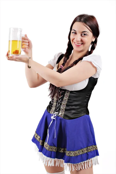 巴伐利亚啤酒的女孩 图库图片