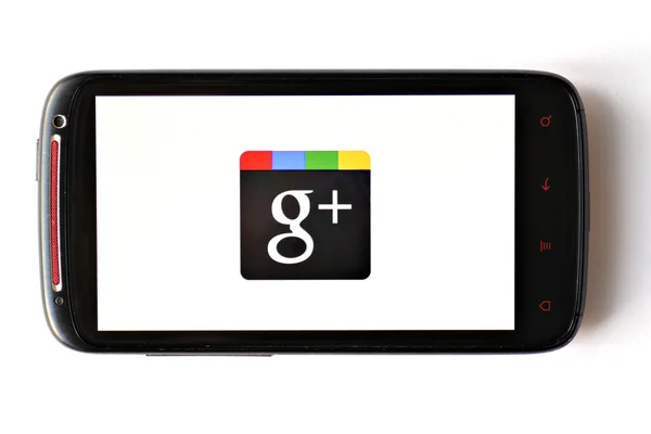 Google plus telefon — Zdjęcie stockowe