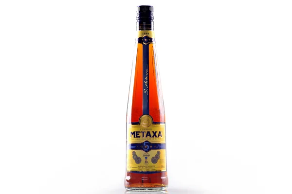 Metaxa butelka detal — Zdjęcie stockowe