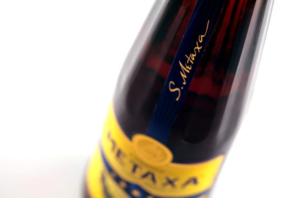 Metaxa 瓶详细 — 图库照片