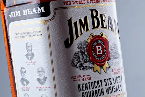 Botella de whisky bourbon Jim Beam —  Fotos de Stock