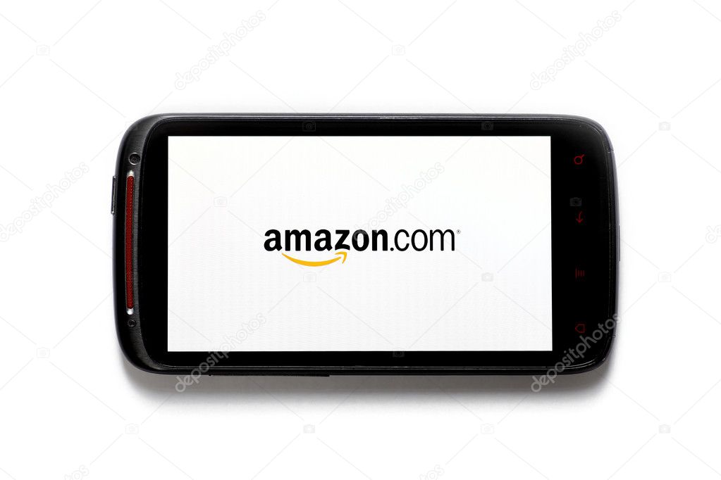 Bucharest, Romania - June 23, 2012: Android smartphone with the Amazon logo displayed on the screen using a picture viewing software. Amazon.com, Inc. is an American multinational electronic commerce company.
