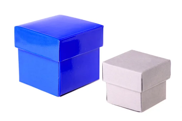 Blue and grey boxes — Stock Photo, Image