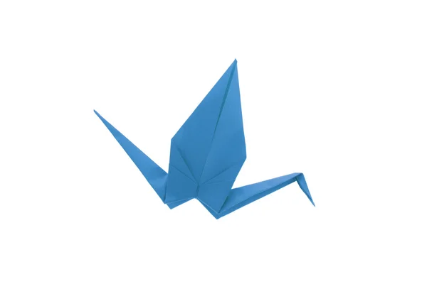 Blue Origami bird — Stock Photo, Image