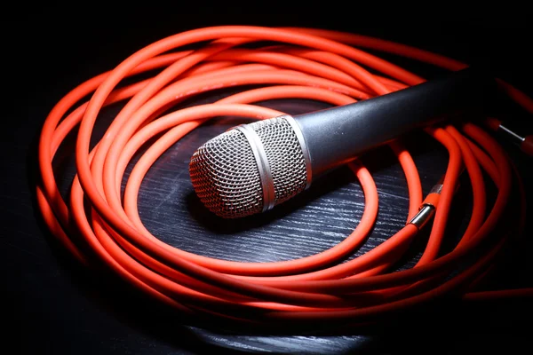 Microphone and whire — Stock Photo, Image