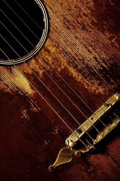Régi gitár-részlet — Stock Fotó