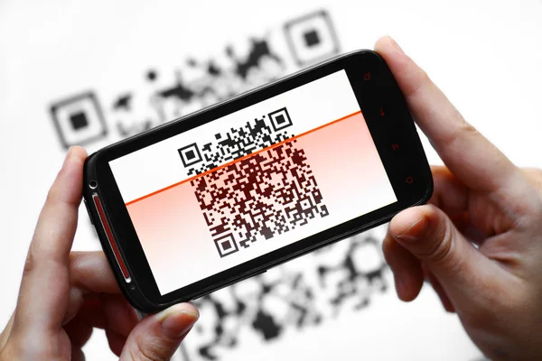 QR code mobiele scanner — Stockfoto