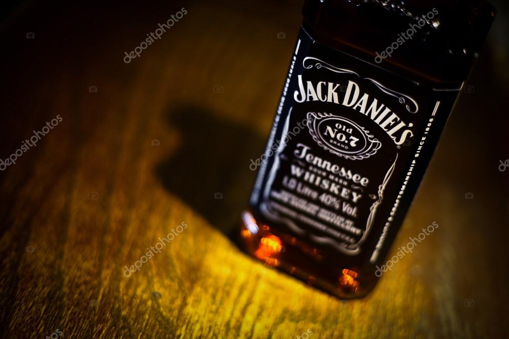 Bucharest, Romania - May 2, 2013: Close-up shot of a one liter bottle of Jack Daniel's whiskey. Jack Daniel's is a brand of sour mash Tennessee whiskey that is among the world's best-selling liquors.