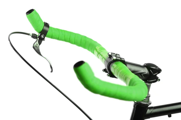 Green bicycle handlebar — Stock Photo, Image