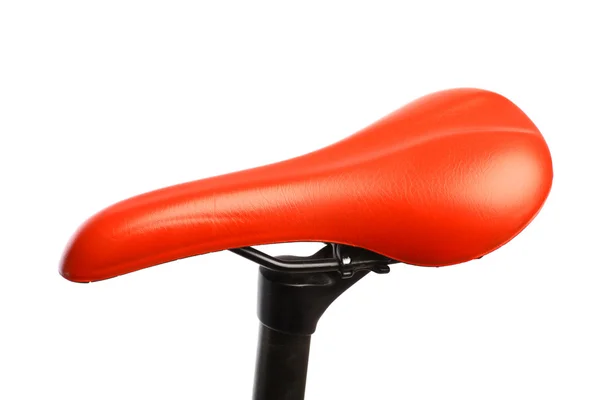 Red bicycle saddle — Stock Photo, Image