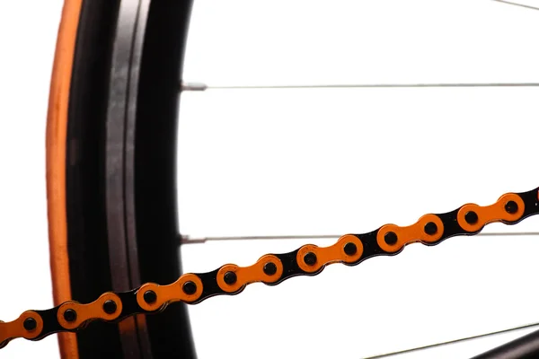 Orange bicycle chain — Stock Photo, Image