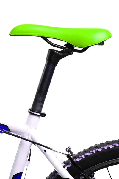 Green bicycle saddle — Stock Photo, Image