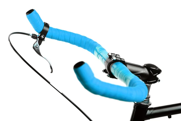 Kierownica roweru niebieski — Zdjęcie stockowe