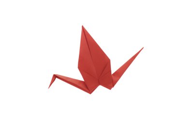 Kırmızı origami kuş