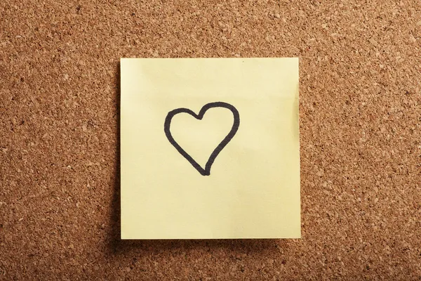 Heart-shaped note — Stock Photo, Image