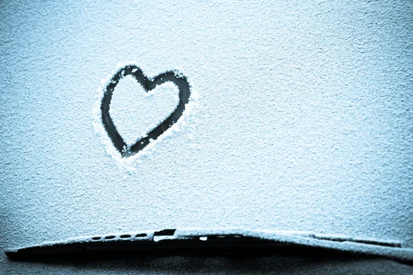 Cuore nella neve — Foto Stock