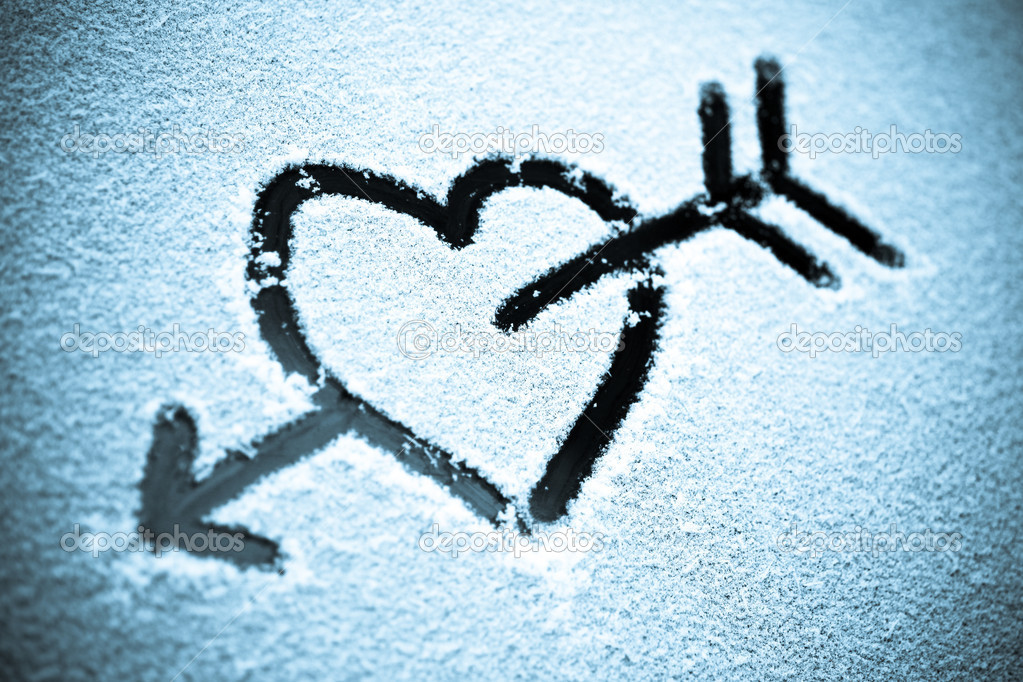 Heart in the snow