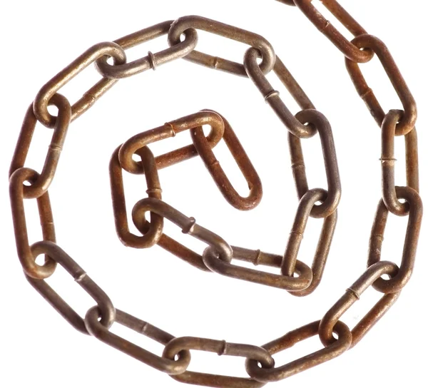 Rusty chain spiral — Stock Photo, Image