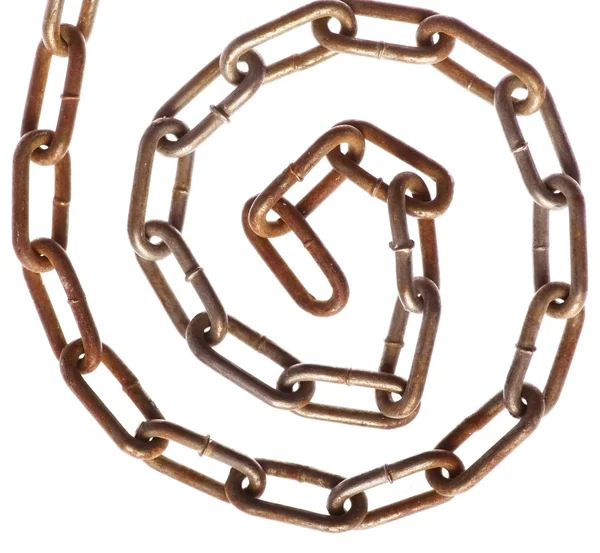 Spirala zardzewiały łańcuch — Zdjęcie stockowe