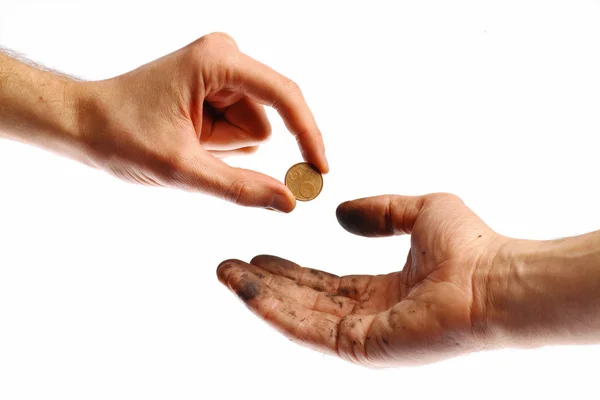 Begging for a coin — Stock Photo, Image