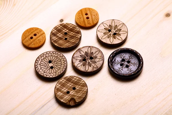 Wooden buttons — Stock Photo, Image