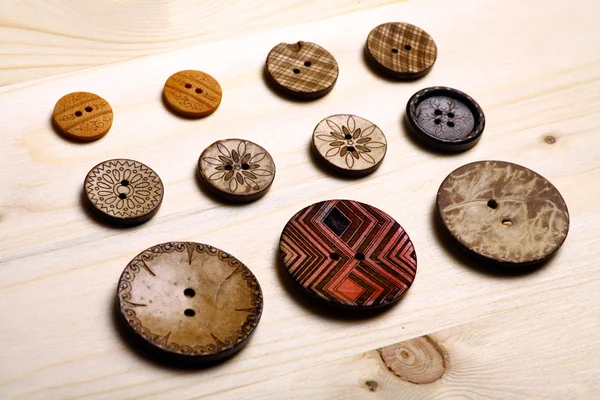 Wooden buttons — Stock Photo, Image