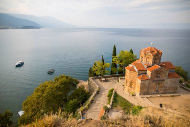 Kaneo'daki İlahiyatçı Aziz John Kilisesi - Ohri Gölü, Makedonya.