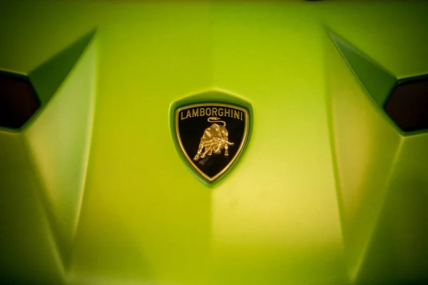 Bucharest Roménia Outubro 2021 Imagem Editorial Ilustrativa Logotipo Lamborghini Carro — Fotografia de Stock
